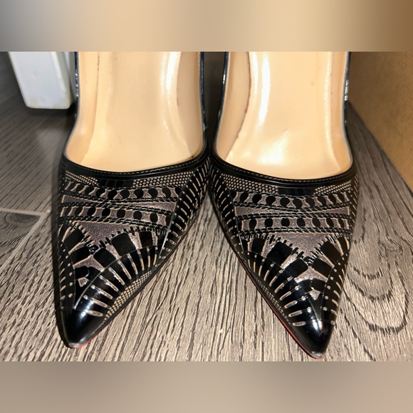 Christian Louboutin Kristali Heels 120 Patent/Suede Burma - Picture 6 of 11